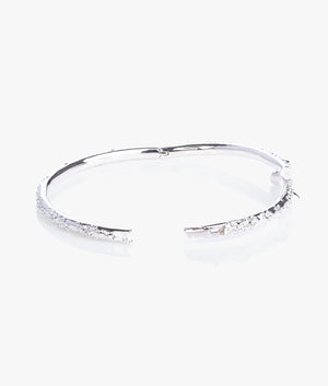 Spina crystal thorn cuff in silver