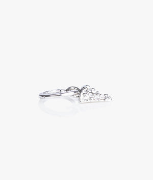 Spina crystal thorn huggie earrings in silver