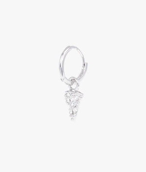 Spina crystal thorn huggie earrings in silver