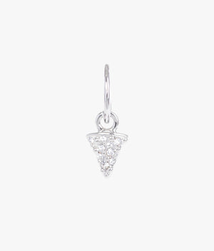 Spina crystal thorn huggie earrings in silver