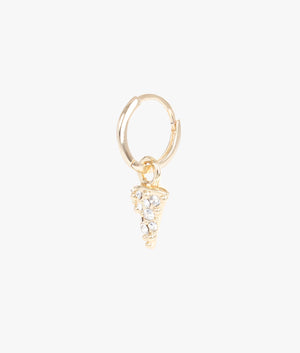 Spina crystal thorn huggie earrings in gold