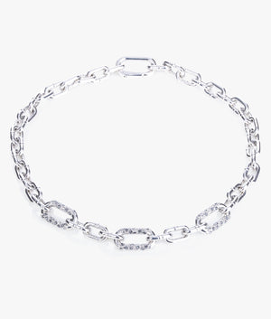 Orion pave chain necklace in silver