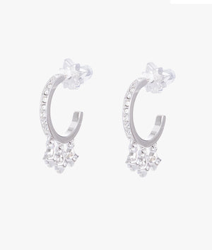 Bozena pave hoop earrings in silver