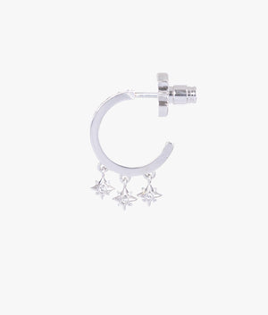 Bozena pave hoop earrings in silver