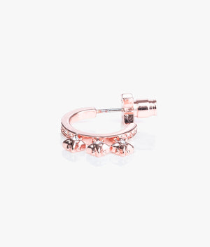 Bozena pave hoop earrings in rose gold