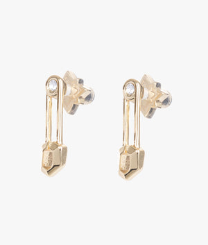 Irulan crystal pin earrings in gold