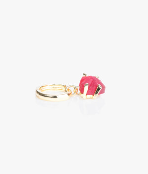 Amour huggie earrings in gold & red