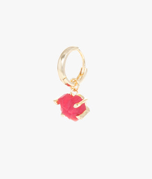 Amour huggie earrings in gold & red