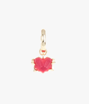 Amour huggie earrings in gold & red