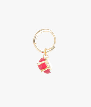 Amour huggie earrings in gold & red