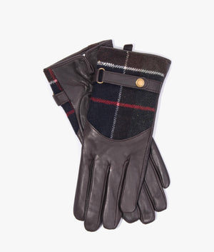 Dee tartan gloves in brown