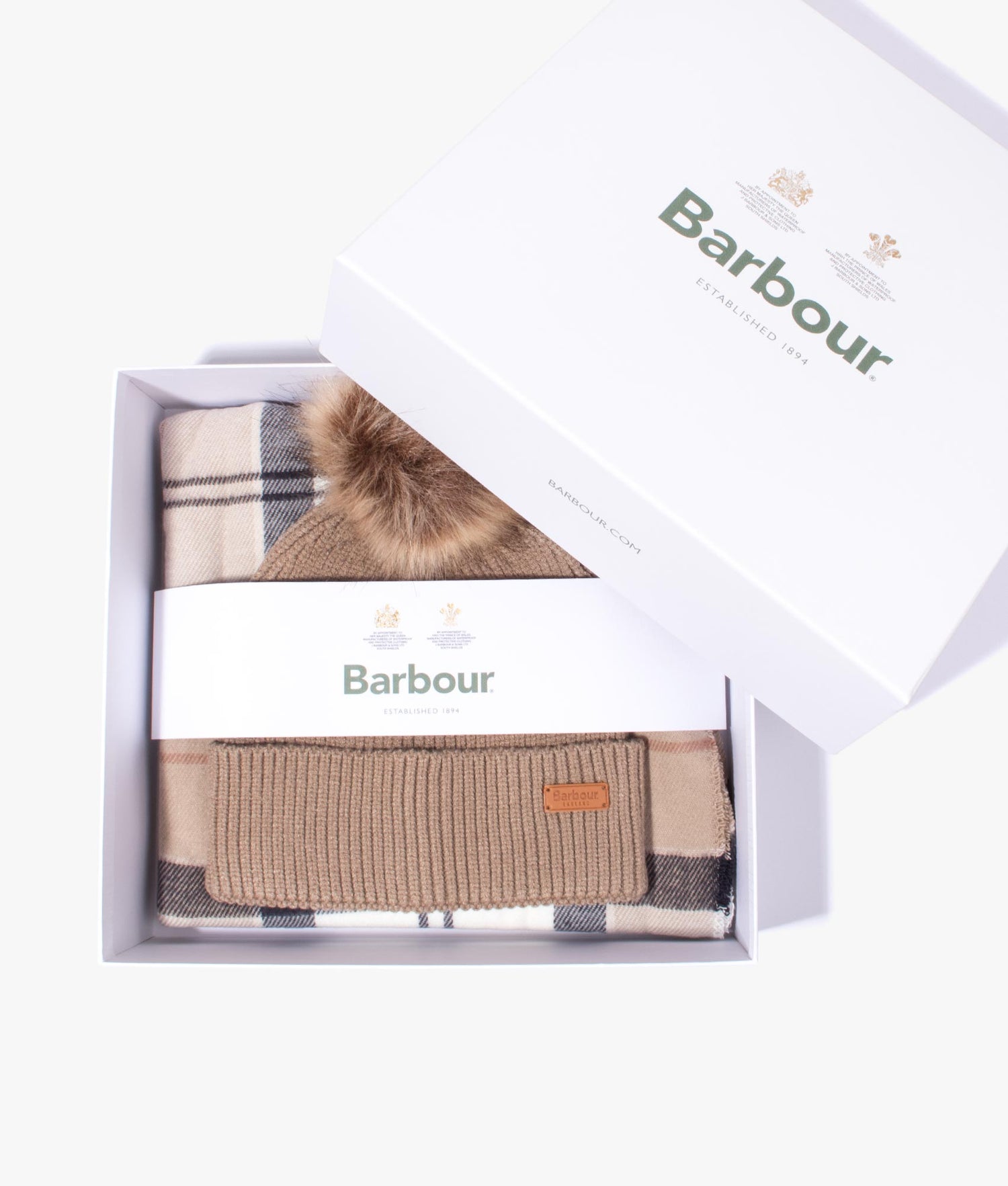 Barbour chunky knit on sale hat and scarf set