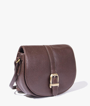 Laire leather saddle bag in dark brown