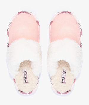 Lydia suede mule in pink.