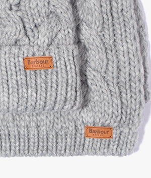 Barbour Penshaw beanie and scarf set in grey EQVVS Womens
