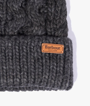 Barbour Penshaw cable beanie in charcoal EQVVS Womens