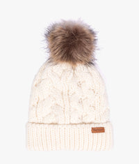 Barbour Penshaw cable beanie in cloud EQVVS Womens