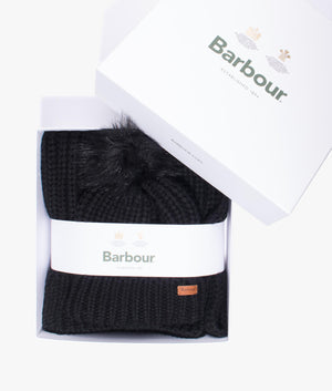 Saltburn beanie and scarf gift set in black