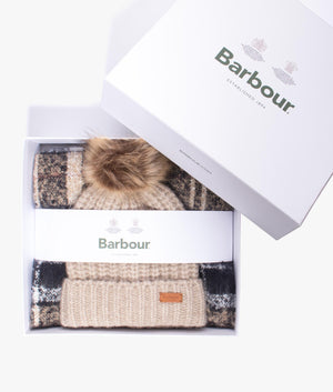 Saltburn beanie and scarf set in rosewood