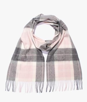 Tartan scarf in pink & grey