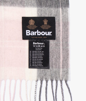 Tartan scarf in pink & grey