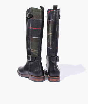 Barbour Wren knee boot in black and classic tan EQVVS Womens