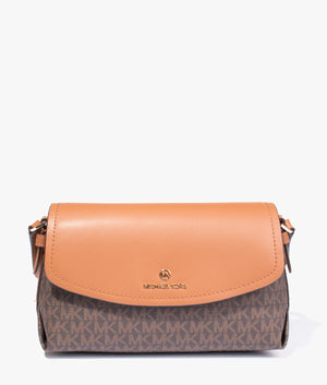 Brooklyn flap crossbody in brown & acorn