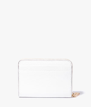 Jet set card & coin case in optic white