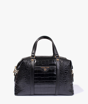 Beck embossed satchel in black