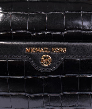 Beck embossed satchel in black