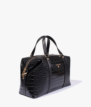 Beck embossed satchel in black
