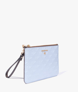 Michael Kors Leather wristlet in pale blue EQVVS Womens