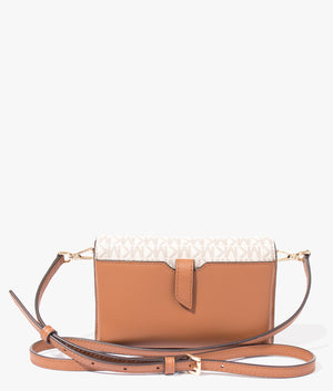 Jet set smartphone crossbody in vanilla & acorn