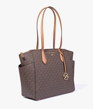 Marilyn MK logo tote in brown & acorn