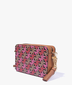 Jet set logo print camera bag