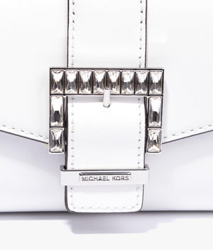 Penelope clutch in optic white