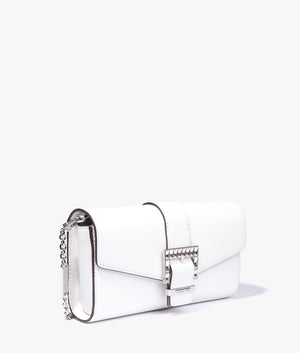 Penelope clutch in optic white