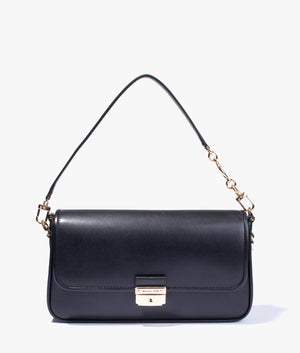 Michael kors black leather shoulder bag sale