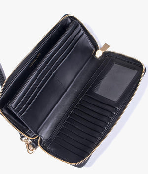 Jet set travel continental wallet in black