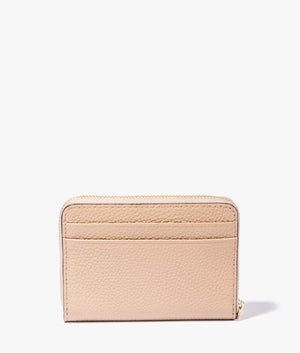 Jet set coin & card case in camel