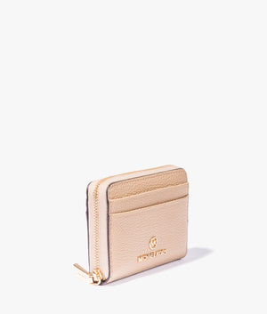 Jet set coin & card case in camel