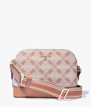 Jet set charm dome crossbody in natural & luggage