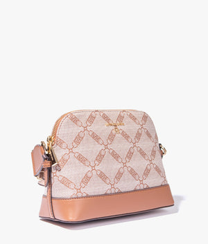 Jet set charm dome crossbody in natural & luggage