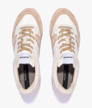 Marathon trail trainer in white & beige