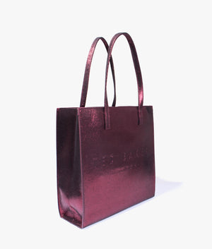 Ted Baker Abzcon patent large shopper in dark red EQVVS Womens