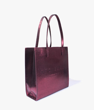Abzcon patent large shopper in dark red