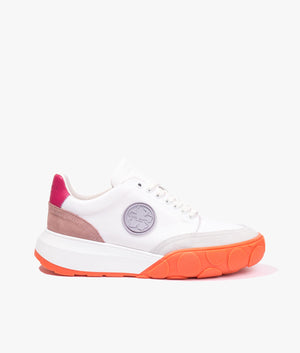 Acey bi colour inflated sneaker in white/orange