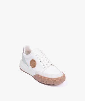 Acey bi colour inflated sneaker in white/purple