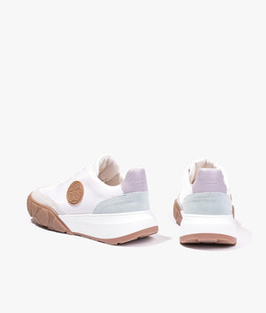 Acey bi colour inflated sneaker in white/purple