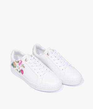 Artel printed floral cupsole trainer in white
